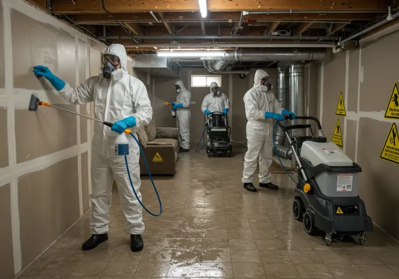 Basement Moisture Removal and Structural Drying process in Pittsburg, KS